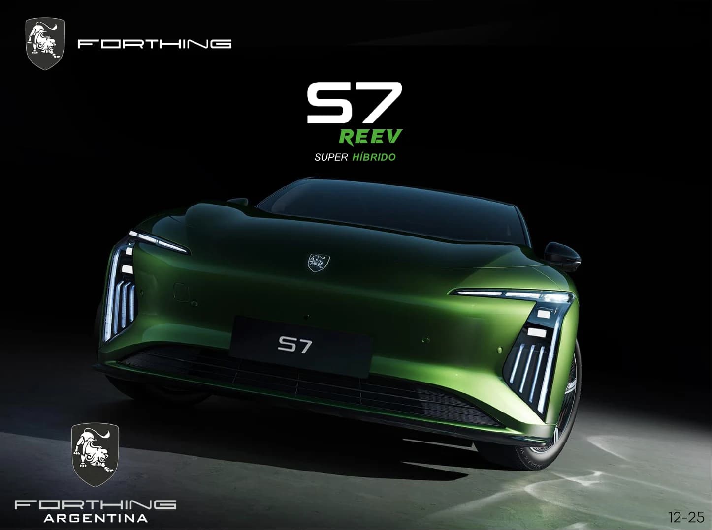 FORTHING S7 REEV, vista frontal en color verde
